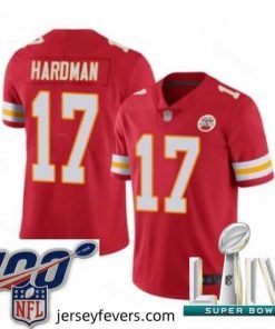 2020 Super Bowl LIV Kansas City Chiefs #17 Mecole Hardman Red Team Color Vapor Untouchable Limited Player Football Jersey