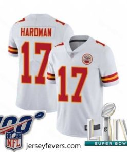 2020 Super Bowl LIV Kansas City Chiefs #17 Mecole Hardman White Vapor Untouchable Limited Player Football Jersey