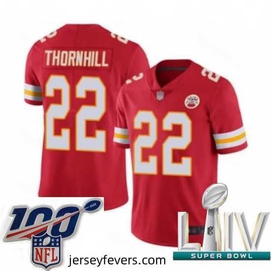 2020 Super Bowl LIV Kansas City Chiefs #22 Juan Thornhill Red Team Color Vapor Untouchable Limited Player Football Jersey