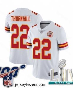 2020 Super Bowl LIV Kansas City Chiefs #22 Juan Thornhill White Vapor Untouchable Limited Player Football Jersey