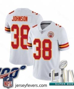 2020 Super Bowl LIV Kansas City Chiefs #38 Dontae Johnson White Vapor Untouchable Limited Player Football Jersey