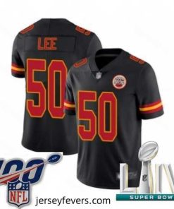 2020 Super Bowl LIV Kansas City Chiefs #50 Darron Lee Limited Black Rush Vapor Untouchable Football Jersey
