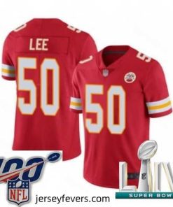 2020 Super Bowl LIV Kansas City Chiefs #50 Darron Lee Red Team Color Vapor Untouchable Limited Player Football Jersey