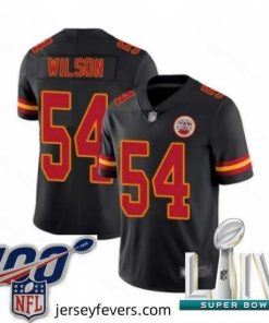 2020 Super Bowl LIV Kansas City Chiefs #54 Damien Wilson Limited Black Rush Vapor Untouchable Football Jersey
