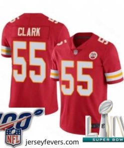 2020 Super Bowl LIV Kansas City Chiefs #55 Frank Clark Red Team Color Vapor Untouchable Limited Player Football Jersey