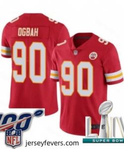 2020 Super Bowl LIV Kansas City Chiefs #90 Emmanuel Ogbah Red Team Color Vapor Untouchable Limited Player Football Jersey