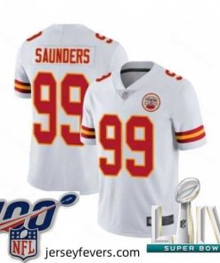 2020 Super Bowl LIV Kansas City Chiefs #99 Khalen Saunders White Vapor Untouchable Limited Player Football Jersey