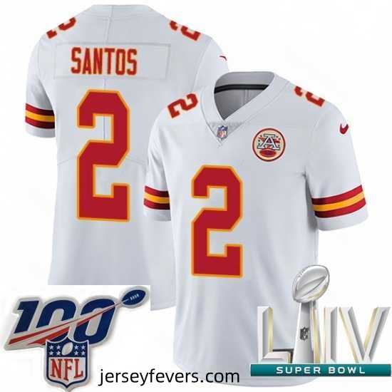 2020 Super Bowl LIV Nike Kansas City Chiefs #2 Cairo Santos White Vapor Untouchable Limited Player NFL Jersey