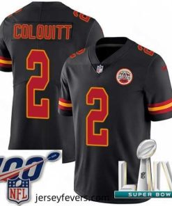 2020 Super Bowl LIV Nike Kansas City Chiefs #2 Dustin Colquitt Limited Black Rush Vapor Untouchable NFL Jersey