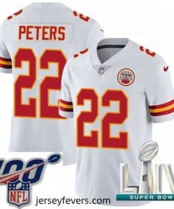 2020 Super Bowl LIV Nike Kansas City Chiefs #22 Marcus Peters White Vapor Untouchable Limited Player NFL Jersey