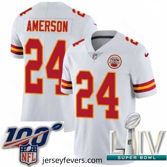 2020 Super Bowl LIV Nike Kansas City Chiefs #24 David Amerson White Vapor Untouchable Limited Player NFL Jersey