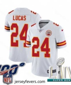 2020 Super Bowl LIV Nike Kansas City Chiefs #24 Jordan Lucas White Vapor Untouchable Limited Player NFL Jersey