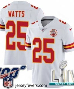 2020 Super Bowl LIV Nike Kansas City Chiefs #25 Armani Watts White Vapor Untouchable Limited Player NFL Jersey
