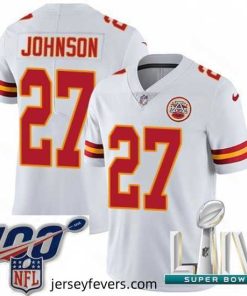 2020 Super Bowl LIV Nike Kansas City Chiefs #27 Larry Johnson White Vapor Untouchable Limited Player NFL Jersey