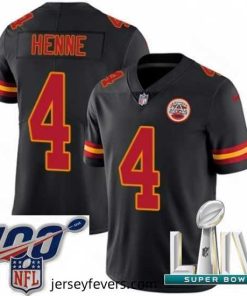 2020 Super Bowl LIV Nike Kansas City Chiefs #4 Chad Henne Limited Black Rush Vapor Untouchable NFL Jersey