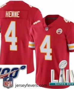 2020 Super Bowl LIV Nike Kansas City Chiefs #4 Chad Henne Red Team Color Vapor Untouchable Limited Player NFL Jersey
