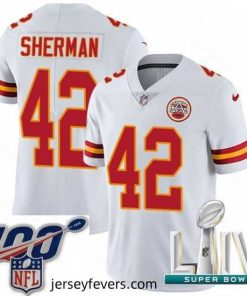 2020 Super Bowl LIV Nike Kansas City Chiefs #42 Anthony Sherman White Vapor Untouchable Limited Player NFL Jersey