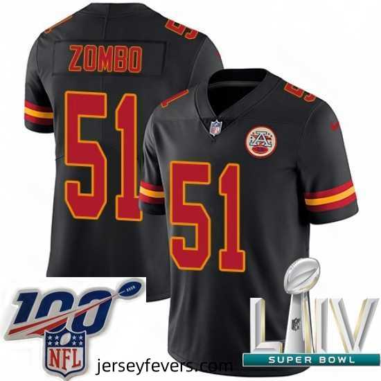 2020 Super Bowl LIV Nike Kansas City Chiefs #51 Frank Zombo Limited Black Rush Vapor Untouchable NFL Jersey