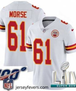2020 Super Bowl LIV Nike Kansas City Chiefs #61 Mitch Morse White Vapor Untouchable Limited Player NFL Jersey