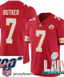 2020 Super Bowl LIV Nike Kansas City Chiefs #7 Harrison Butker Red Team Color Vapor Untouchable Limited Player NFL Jersey