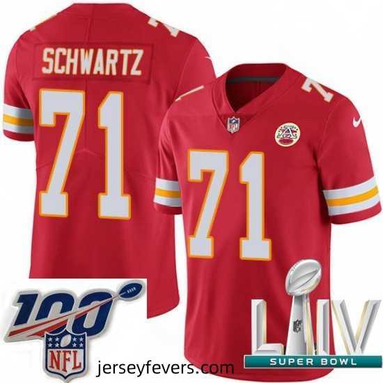 2020 Super Bowl LIV Nike Kansas City Chiefs #71 Mitchell Schwartz Red Team Color Vapor Untouchable Limited Player NFL Jersey