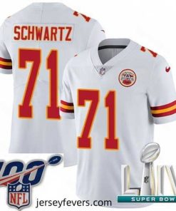 2020 Super Bowl LIV Nike Kansas City Chiefs #71 Mitchell Schwartz White Vapor Untouchable Limited Player NFL Jersey
