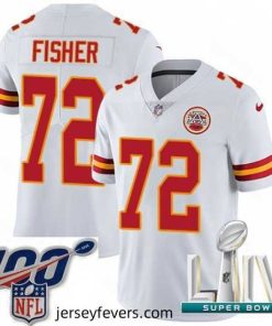 2020 Super Bowl LIV Nike Kansas City Chiefs #72 Eric Fisher White Vapor Untouchable Limited Player NFL Jersey