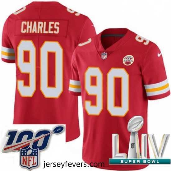 2020 Super Bowl LIV Nike Kansas City Chiefs #90 Stefan Charles Red Team Color Vapor Untouchable Limited Player NFL Jersey