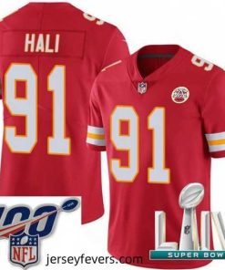 2020 Super Bowl LIV Nike Kansas City Chiefs #91 Tamba Hali Red Team Color Vapor Untouchable Limited Player NFL Jersey
