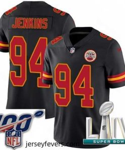 2020 Super Bowl LIV Nike Kansas City Chiefs #94 Jarvis Jenkins Limited Black Rush Vapor Untouchable NFL Jersey