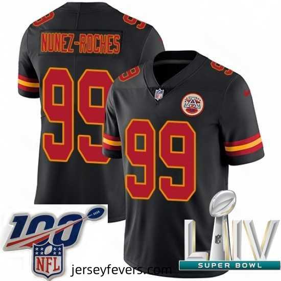 2020 Super Bowl LIV Nike Kansas City Chiefs #99 Rakeem Nunez-Roches Limited Black Rush Vapor Untouchable NFL Jersey