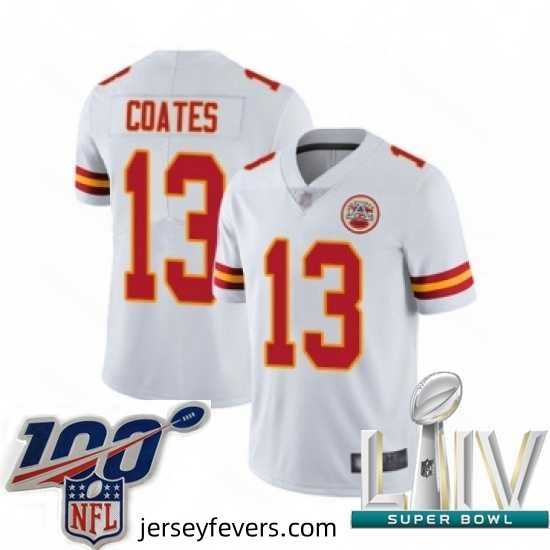 2020 Super Bowl LIV Kansas City Chiefs #13 Sammie Coates White Vapor Untouchable Limited Player Football Jersey