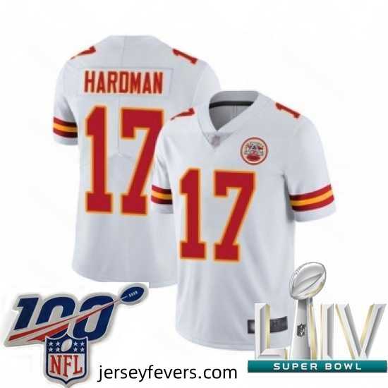 2020 Super Bowl LIV Kansas City Chiefs #17 Mecole Hardman White Vapor Untouchable Limited Player Football Jersey