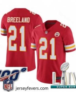 2020 Super Bowl LIV Kansas City Chiefs #21 Bashaud Breeland Red Team Color Vapor Untouchable Limited Player Football Jersey