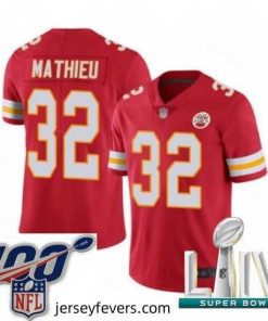 2020 Super Bowl LIV Kansas City Chiefs #32 Tyrann Mathieu Red Team Color Vapor Untouchable Limited Player Football Jersey