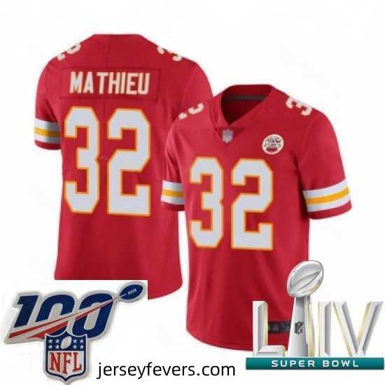 2020 Super Bowl LIV Kansas City Chiefs #32 Tyrann Mathieu Red Team Color Vapor Untouchable Limited Player Football Jersey