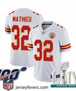 2020 Super Bowl LIV Kansas City Chiefs #32 Tyrann Mathieu White Vapor Untouchable Limited Player Football Jersey