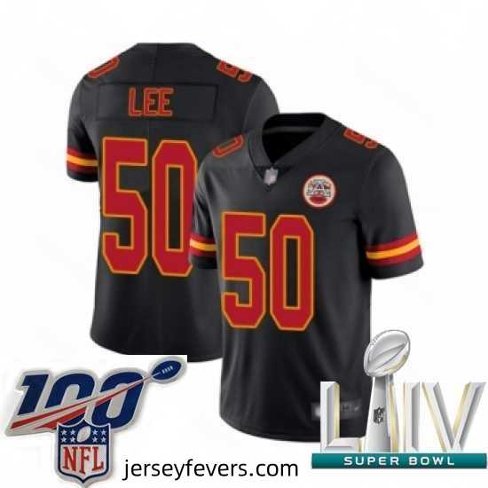 2020 Super Bowl LIV Kansas City Chiefs #50 Darron Lee Limited Black Rush Vapor Untouchable Football Jersey