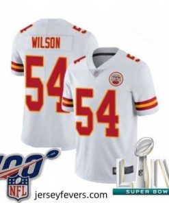 2020 Super Bowl LIV Kansas City Chiefs #54 Damien Wilson White Vapor Untouchable Limited Player Football Jersey