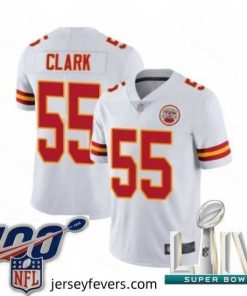 2020 Super Bowl LIV Kansas City Chiefs #55 Frank Clark White Vapor Untouchable Limited Player Football Jersey