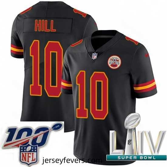 2020 Super Bowl LIV Nike Kansas City Chiefs #10 Tyreek Hill Limited Black Rush Vapor Untouchable NFL Jersey