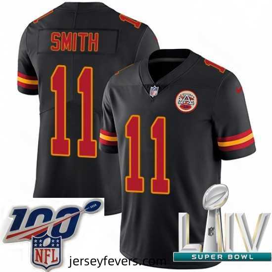 2020 Super Bowl LIV Nike Kansas City Chiefs #11 Alex Smith Limited Black Rush Vapor Untouchable NFL Jersey