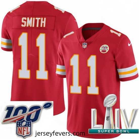 2020 Super Bowl LIV Nike Kansas City Chiefs #11 Alex Smith Red Team Color Vapor Untouchable Limited Player NFL Jersey