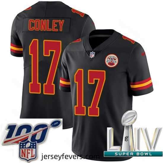 2020 Super Bowl LIV Nike Kansas City Chiefs #17 Chris Conley Limited Black Rush Vapor Untouchable NFL Jersey