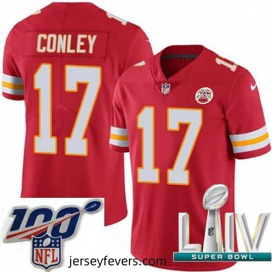 2020 Super Bowl LIV Nike Kansas City Chiefs #17 Chris Conley Red Team Color Vapor Untouchable Limited Player NFL Jersey