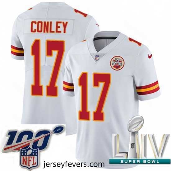 2020 Super Bowl LIV Nike Kansas City Chiefs #17 Chris Conley White Vapor Untouchable Limited Player NFL Jersey
