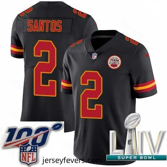 2020 Super Bowl LIV Nike Kansas City Chiefs #2 Cairo Santos Limited Black Rush Vapor Untouchable NFL Jersey
