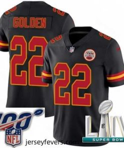2020 Super Bowl LIV Nike Kansas City Chiefs #22 Robert Golden Limited Black Rush Vapor Untouchable NFL Jersey