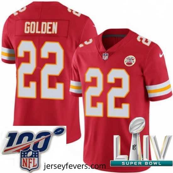 2020 Super Bowl LIV Nike Kansas City Chiefs #22 Robert Golden Red Team Color Vapor Untouchable Limited Player NFL Jersey