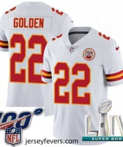 2020 Super Bowl LIV Nike Kansas City Chiefs #22 Robert Golden White Vapor Untouchable Limited Player NFL Jersey